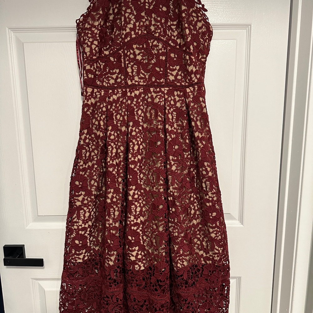 Elegant Burgundy Lace Dress